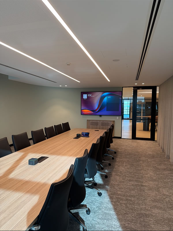 Crestron boardroom kit paired with 98″ display